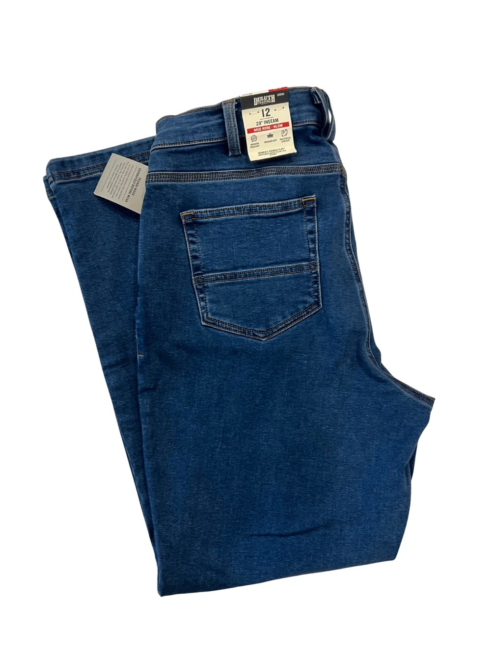 NWT Women’s Duluth Trading Co. Double Flex Brushed Back Slim Leg Jeans 12x29”